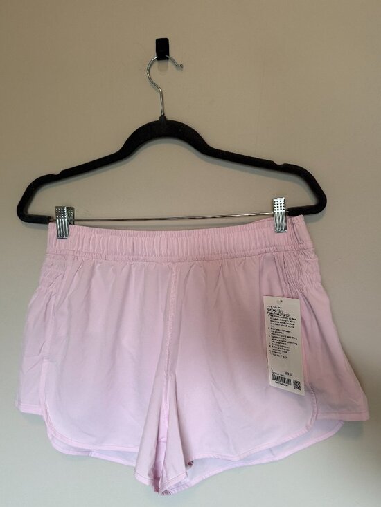 lululemon athletica Pants - Lululemon Ruched-Side High-Rise Shorts 3" Pink Mist Size Large NWT